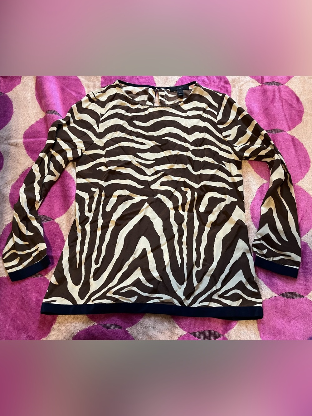J.Crew 100% Silk Zebra Top